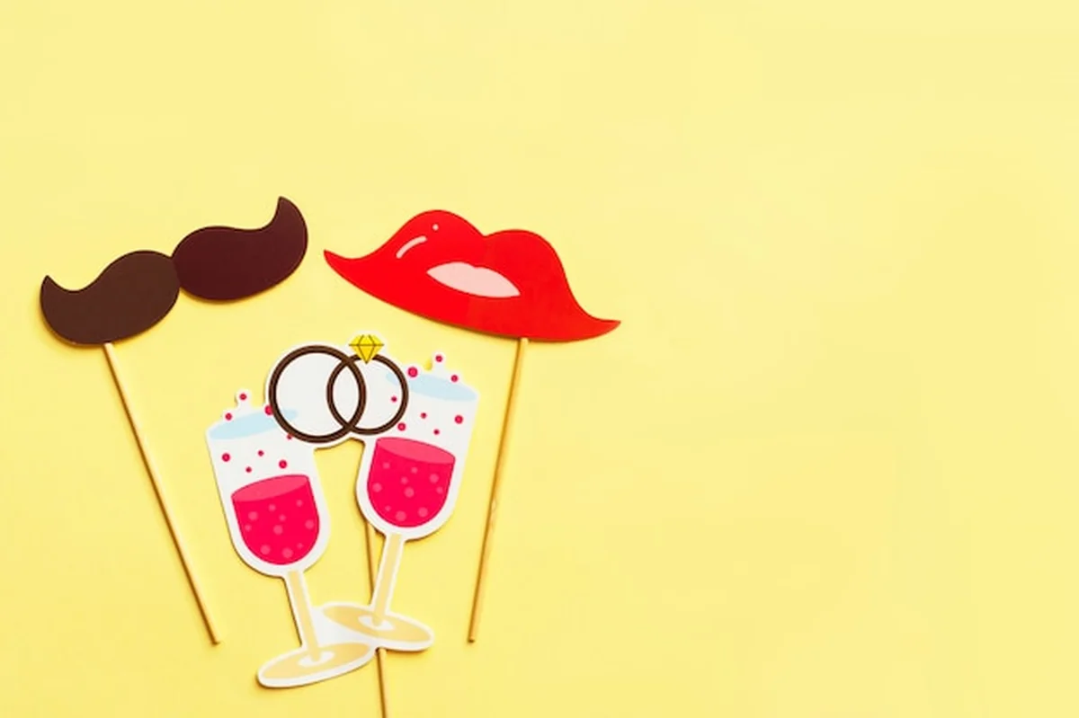 Rekwizyty Photo Booth na białym tle